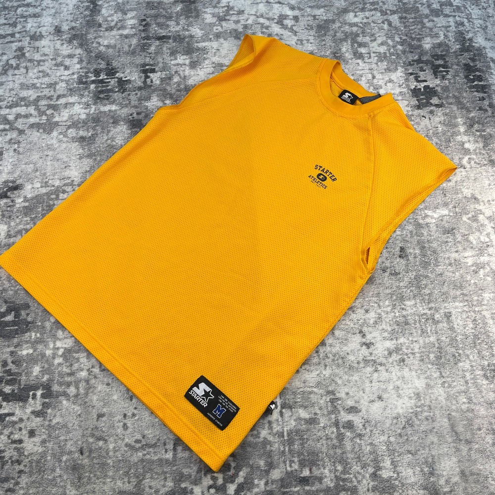 Starter Men Medium Orange Mesh Athletic Jersey Solid Blokecore Sportif‎ Retro